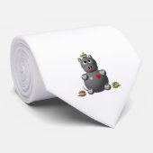 Cute Hippo met Hamsters Stropdas (Opgerold)