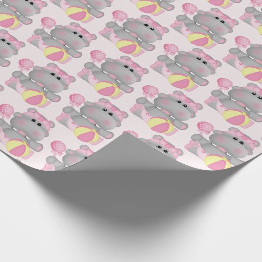 Cute Hippo met papier voor rioolvulling en kogelwa (Hoek)