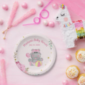 Cute Hippo met Rattle and Ball Paper Bord (Feest)