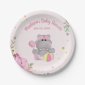 Cute Hippo met Rattle and Ball Paper Bord (Voorkant)