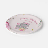 Cute Hippo met Rattle and Ball Paper Bord (Gekanteld)