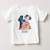 Cute Hippo Nautical 1st Birthday Boy (Voorkant)
