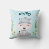 Cute Hippo Nursery Room Kussen (Achterkant)