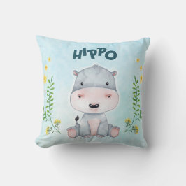 Cute Hippo Nursery Room Kussen