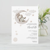 Cute Hippo op het Baby shower Moon Kaart (Staand voorkant)