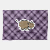 Cute Hippo Paars Theedoek (Horizontaal)