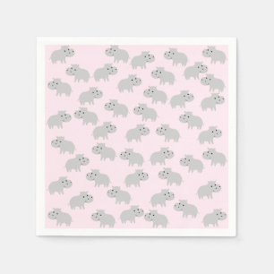Cute Hippo Paper Napkins Servet