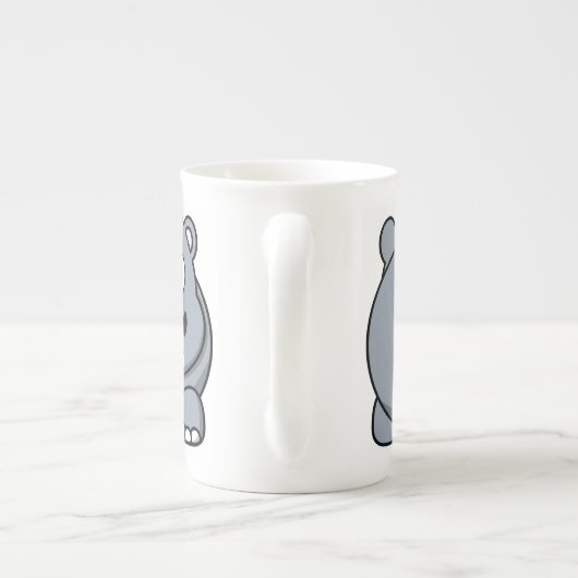 Cute hippo porselein kop (Achterkant)