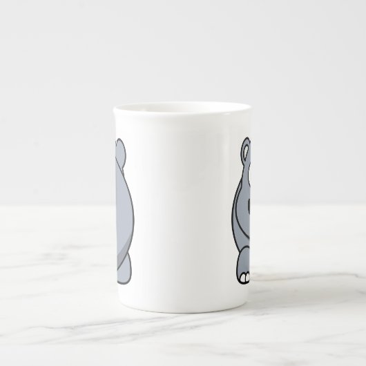 Cute hippo porselein kop (Voorkant)