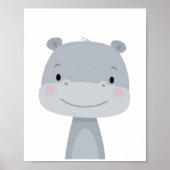 Cute Hippo. Poster (Voorkant)