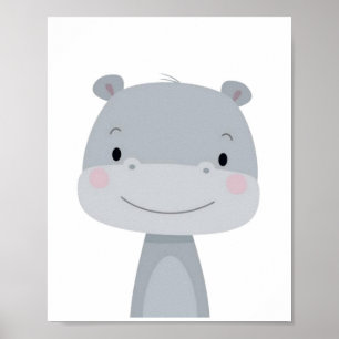 Cute Hippo. Poster
