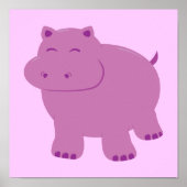 Cute Hippo Poster (Voorkant)