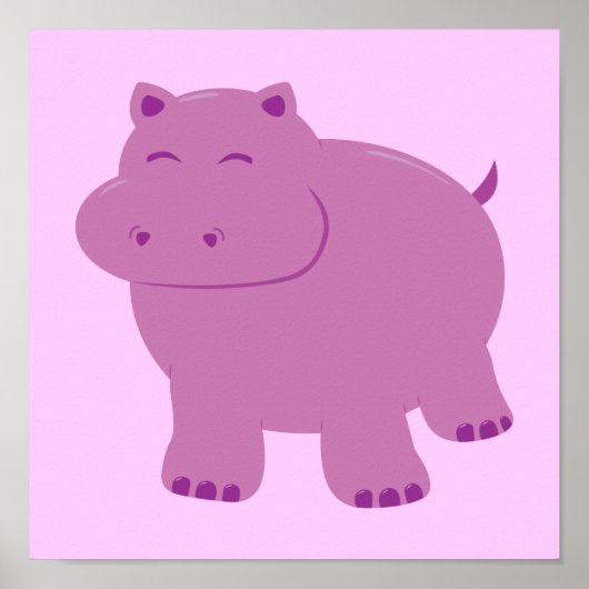 Cute Hippo Poster (Voorkant)