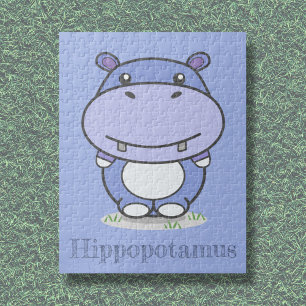 Cute Hippo Puzzle Legpuzzel