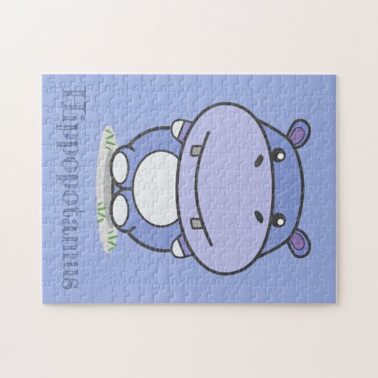 Cute Hippo Puzzle Legpuzzel (Horizontaal)