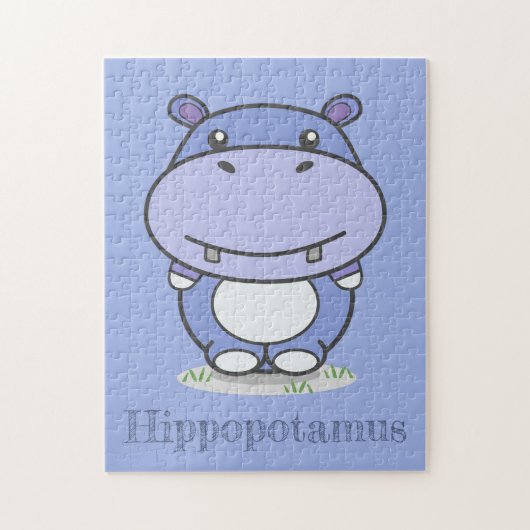 Cute Hippo Puzzle Legpuzzel (Verticaal)