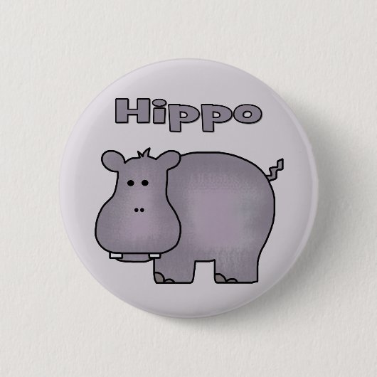 Cute Hippo Ronde Button 5,7 Cm (Voorkant)
