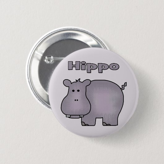 Cute Hippo Ronde Button 5,7 Cm (Voorkant /achterkant)