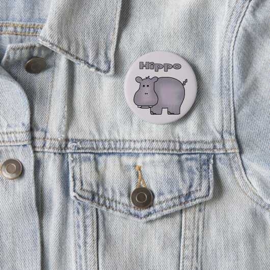 Cute Hippo Ronde Button 5,7 Cm (In situ)