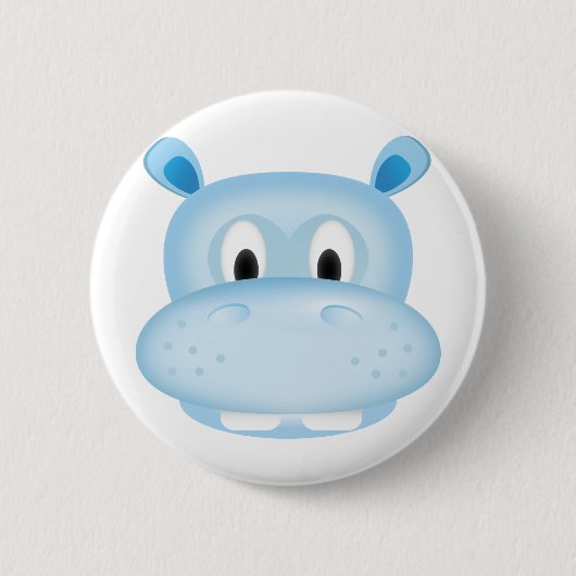 Cute Hippo Ronde Button 5,7 Cm (Voorkant)