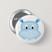 Cute Hippo Ronde Button 5,7 Cm (Voorkant /achterkant)