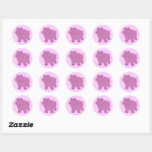 Cute Hippo Ronde Sticker (Vel)