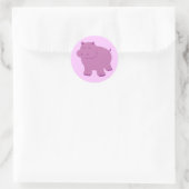 Cute Hippo Ronde Sticker (Tas)