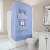 Cute Hippo Shower Curtain Douchegordijn (In situ)