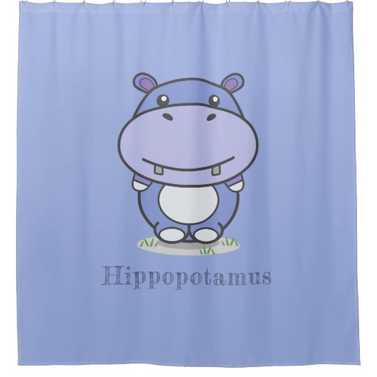 Cute Hippo Shower Curtain Douchegordijn (Voorkant)