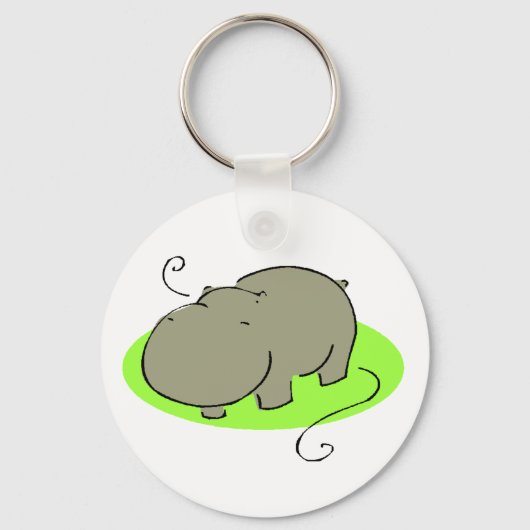 Cute Hippo Sleutelhanger (Voorkant)