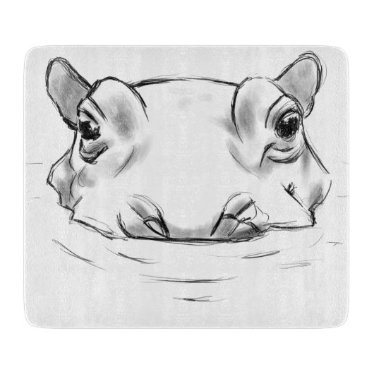 Cute hippo snijplank (Voorkant)
