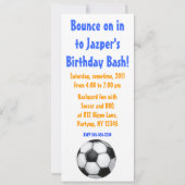 Cute Hippo Soccer Party Invitation Kaart (Achterkant)