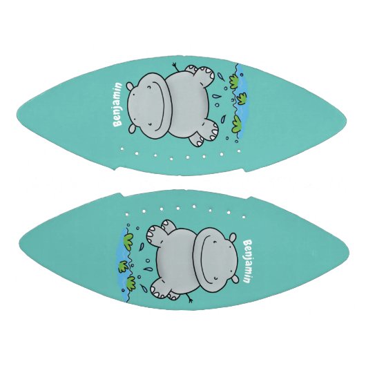Cute hippo springende cartoon illustratie american football (Panelen)