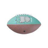 Cute hippo springende cartoon illustratie american football (Gedraaid 270)