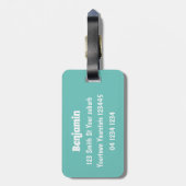 Cute hippo springende cartoon illustratie bagagelabel (Achterkant verticaal)