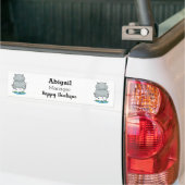 Cute hippo springende cartoon illustratie bumpersticker (Op Truck)