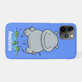 Cute hippo springende cartoon illustratie Case-Mate iPhone case (Achterkant (horizontaal))