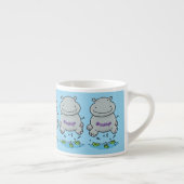 Cute hippo springende cartoon illustratie espresso kop (Rechts)
