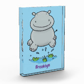 Cute hippo springende cartoon illustratie fotoblokken (Links)