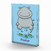 Cute hippo springende cartoon illustratie fotoblokken (Rechts)