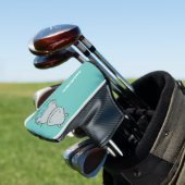 Cute hippo springende cartoon illustratie golfheadcover (Insitu)