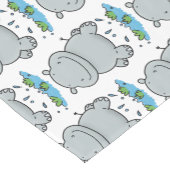 Cute hippo springende cartoon illustratie korte tafelloper (Hoek)