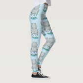 Cute hippo springende cartoon illustratie leggings (Rechts)