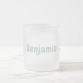 Cute hippo springende cartoon illustratie matglas koffiemok (Center)