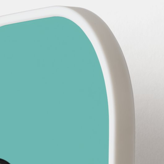 Cute hippo springende cartoon illustratie pickleball paddle (Links Detail)