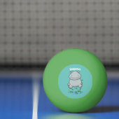 Cute hippo springende cartoon illustratie pingpongbal (Net)