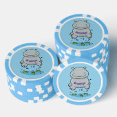 Cute hippo springende cartoon illustratie poker chips (Opstapeling)