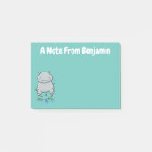 Cute hippo springende cartoon illustratie post-it® notes (Voorkant)