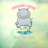Cute hippo springende cartoon illustratie raamsticker (Vel 3)