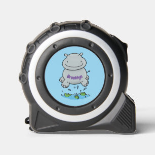 Cute hippo springende cartoon illustratie rolmaat